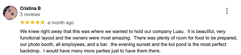 Google review — Cristina B