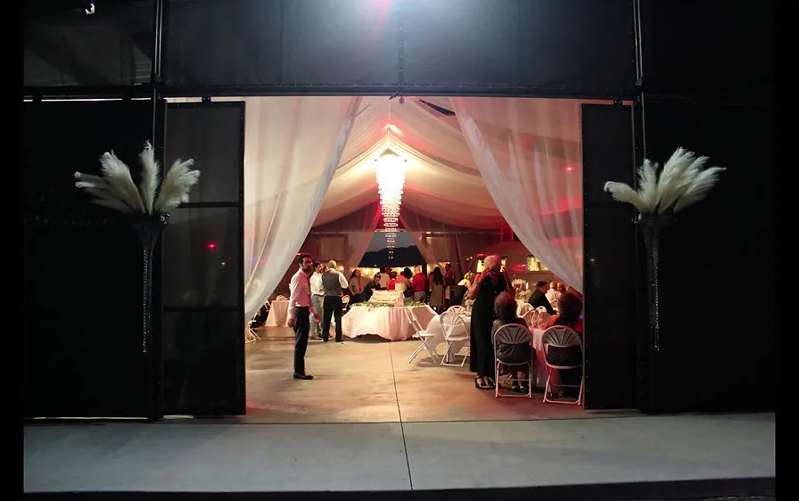 Evening event reception setup inside the Aoki Event Garden venue